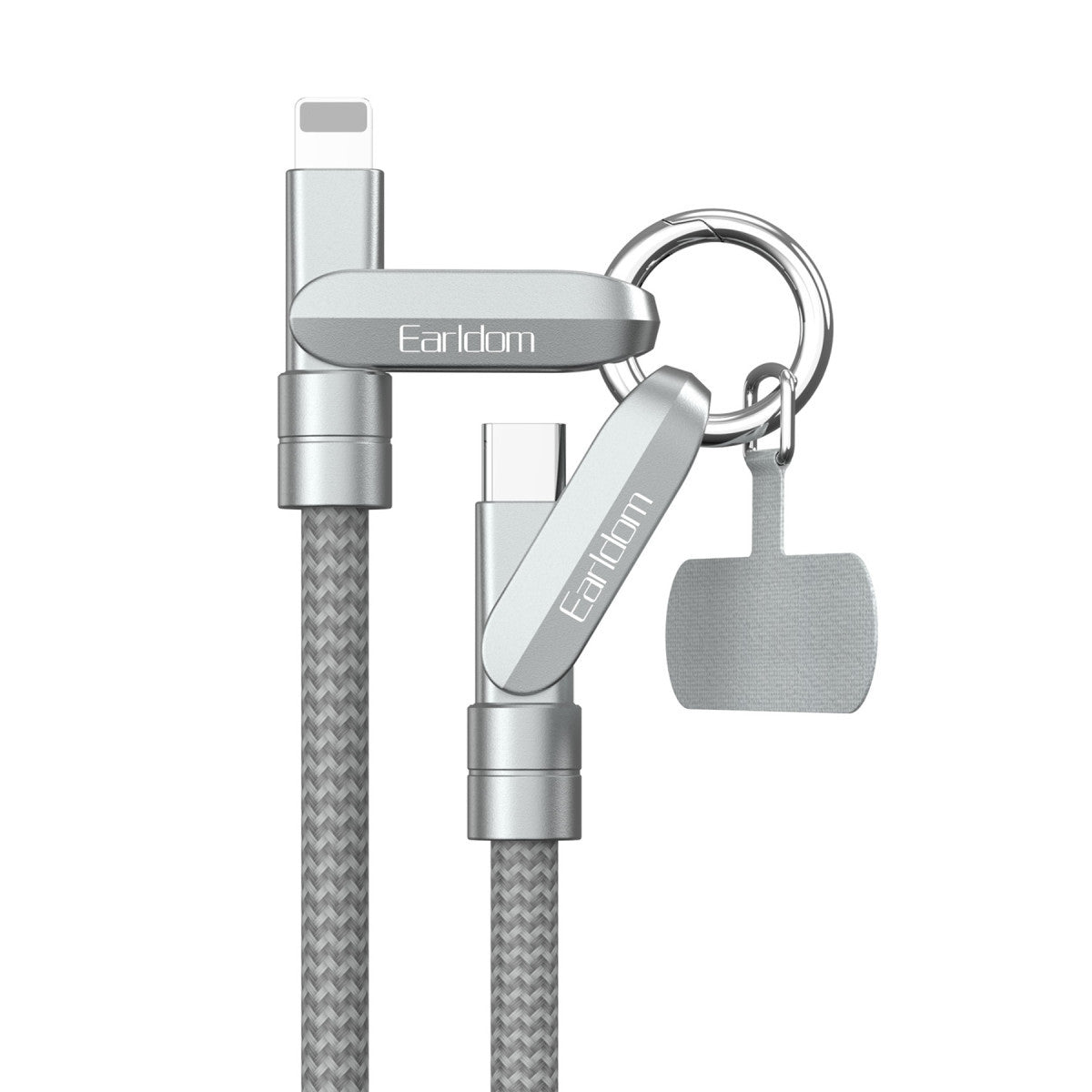 Earldom EC-208CL 1M 27W Type-C to Lightning Ekstra Boyun Askısına Dönüşme Özellikli PD Hızlı Şarj Kablosu
